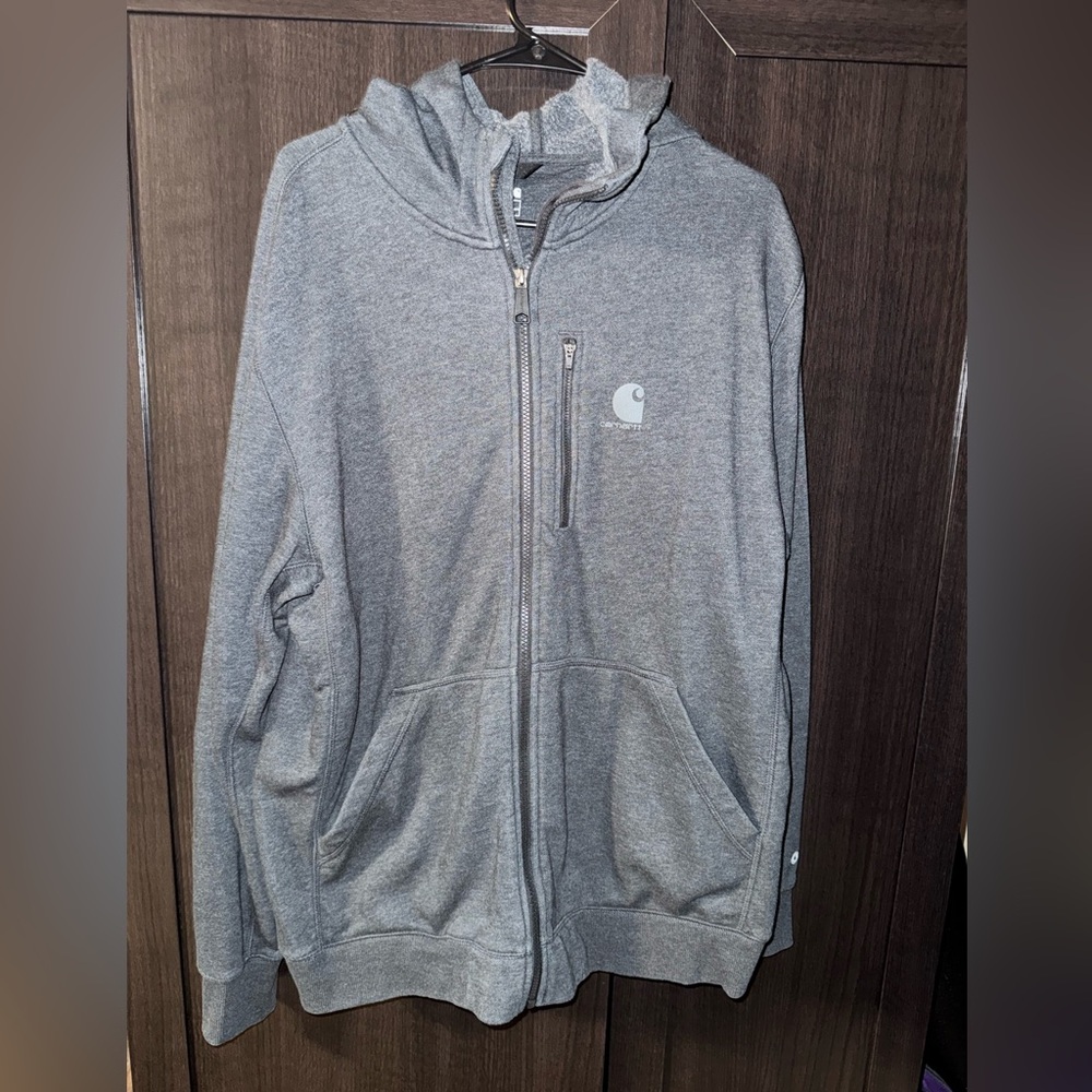 Carhartt Force relaxed fit Men's zip-up gray hooded sweatshirt
